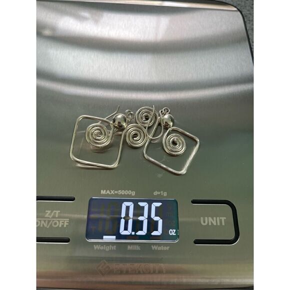 Large sterling silver dangle earrings - Picture 4 of 4